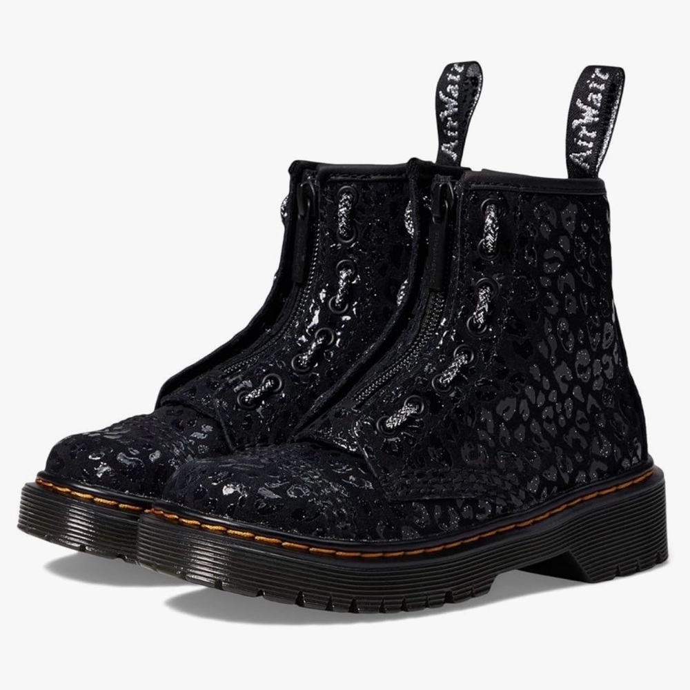 Dr Martens Sinclair Bex Glossy Low Boots | Black/Glossy Leopard Print Size 13
